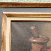 Still life with vegetables, oil on canvas signed Angeli Guerino.