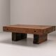 Solid Oak Wabi Sabi Coffee Table, France, 1950s