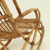 Fauteuil à bascule en bambou des années 1960's, Espagne.