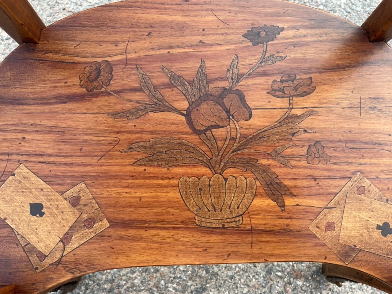 Table Rognon Marquetry Antique