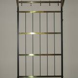 Mid-century brass and teak wall coat rack, 1960s