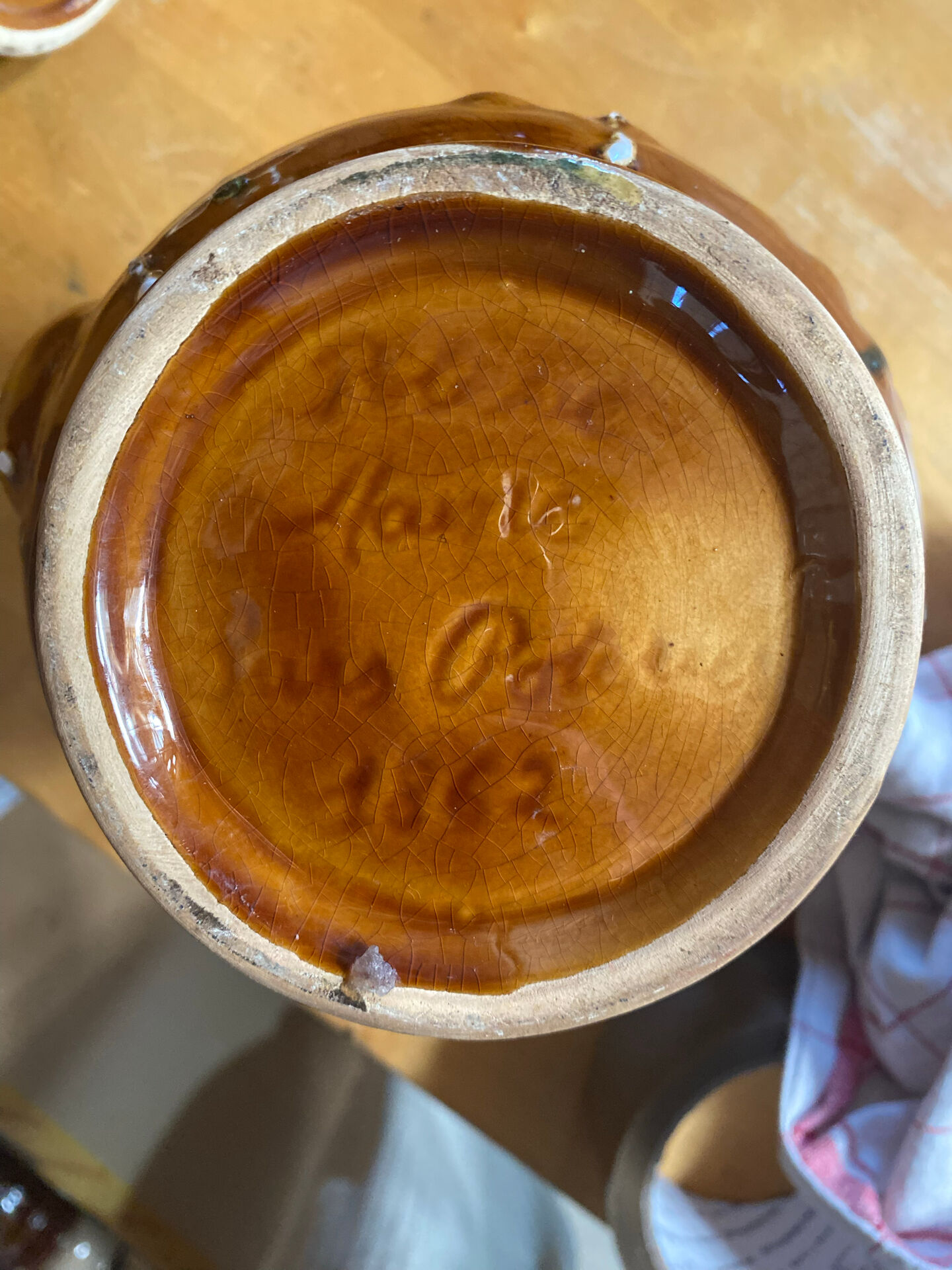 Vintage French café service set, 27 pieces, old pottery from Maine.