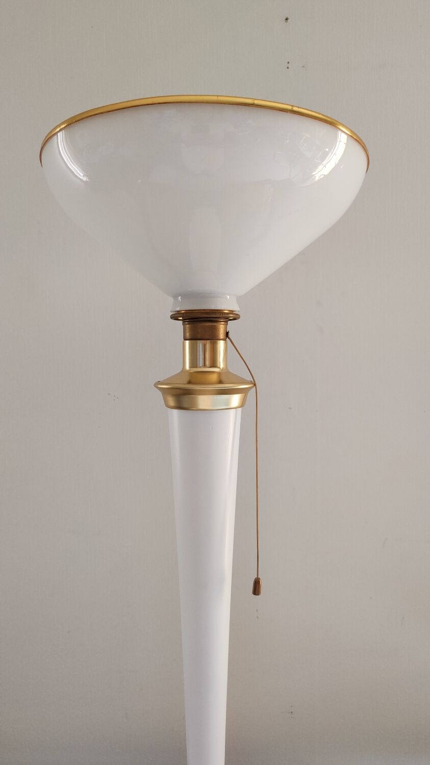Art deco lamp lita 1960 white and brass
