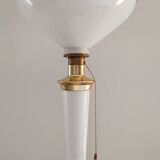 Art deco lamp lita 1960 white and brass