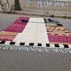 Tapis marocain fait main - marron, noir et rose - 3X2m