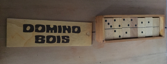 Old wooden dominoes game