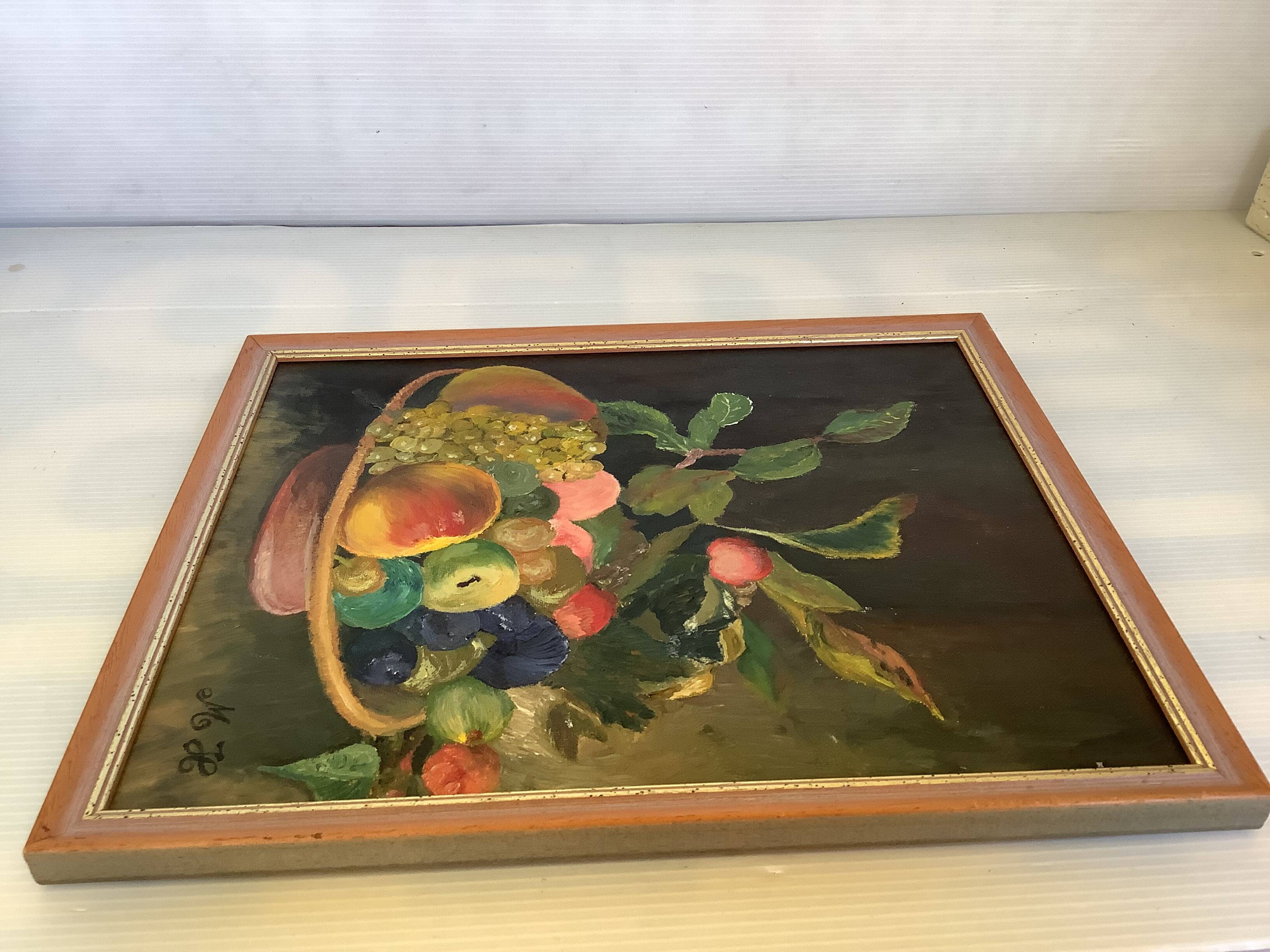 Still life painting oil on canvas signed