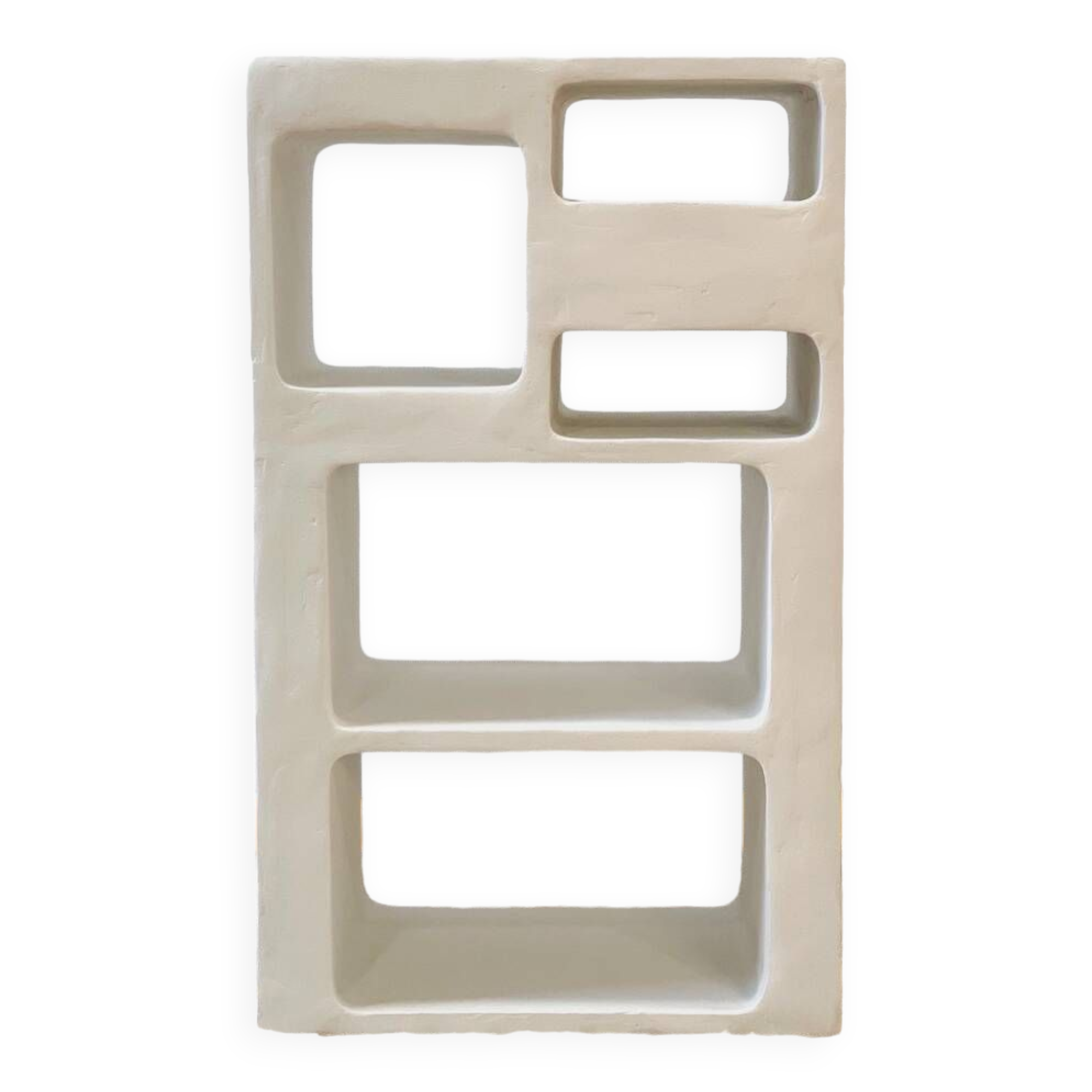 Concrete shelf - Length 60 cm - 5 niches - Mineral n°4
