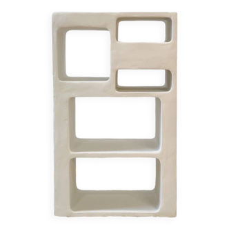 Concrete shelf - Length 60 cm - 5 niches - Mineral n°4