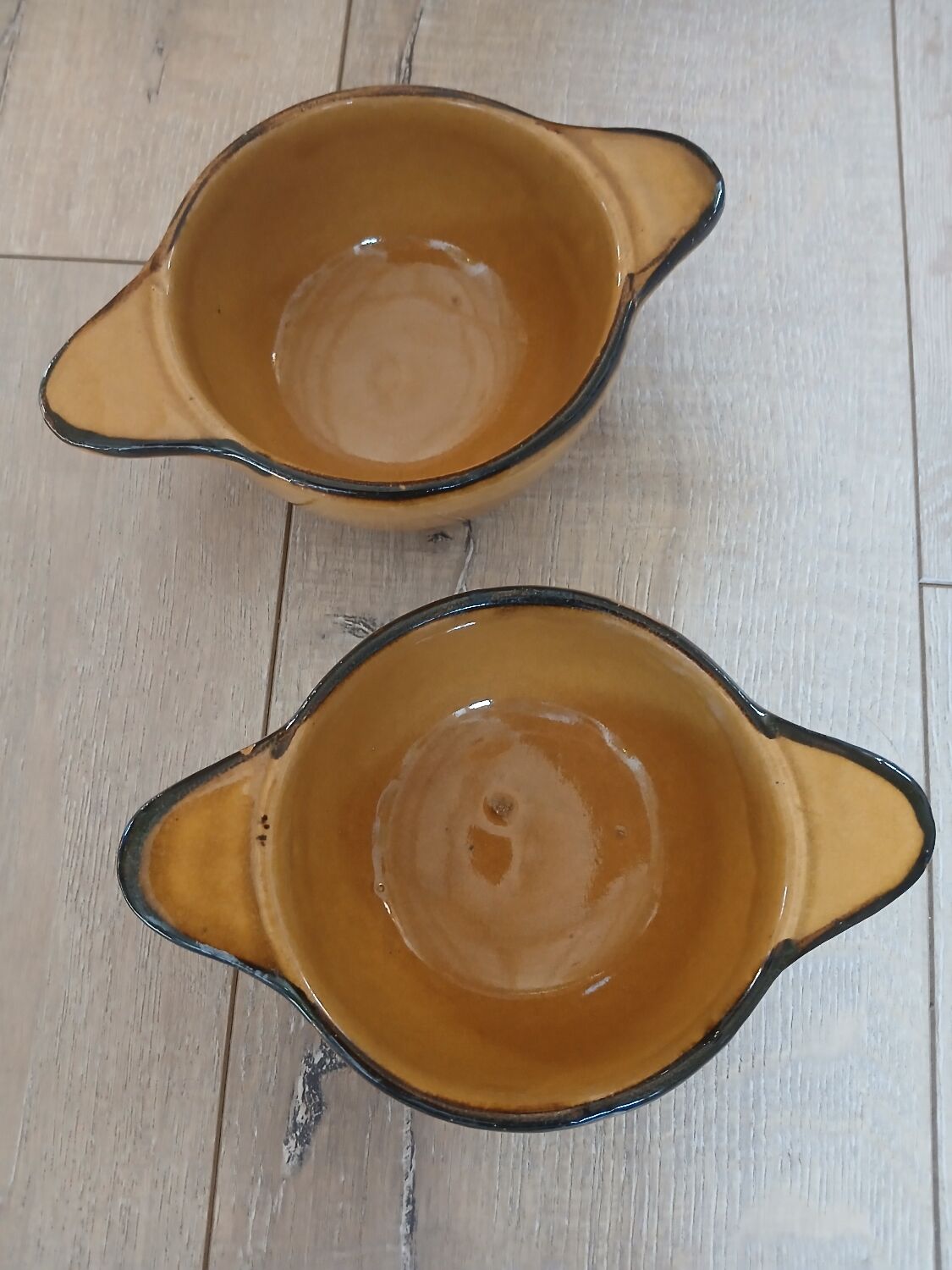 2 antique earthenware bowls