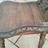 Paire de chaises brutaliste alsaciennes ancienne