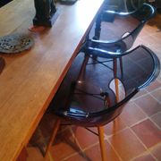 Lot of Opal Wox grey smoke chairs with beech legs.