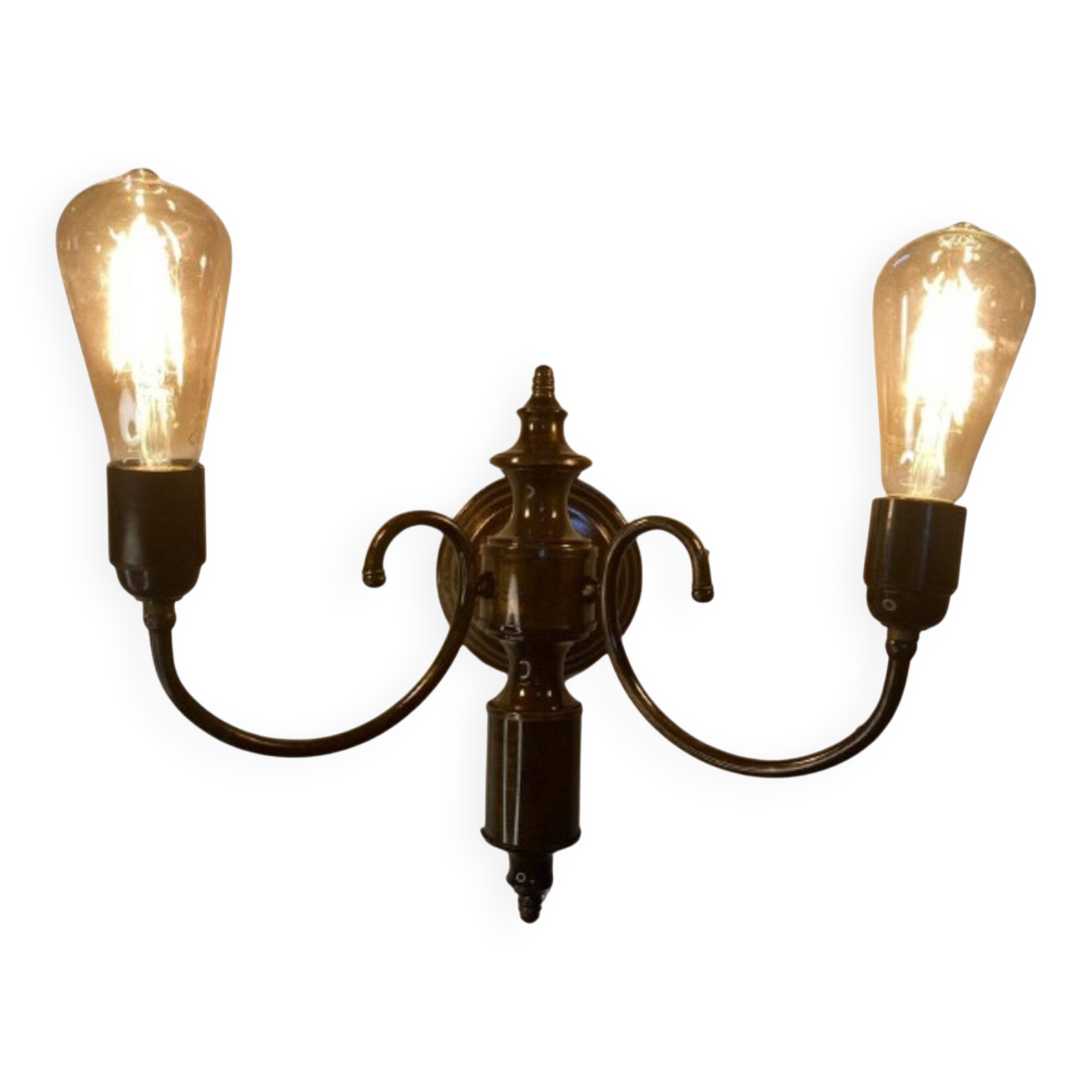 Lámpara de pared vintage de latón dorado, años 60