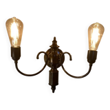 Lámpara de pared vintage de latón dorado, años 60