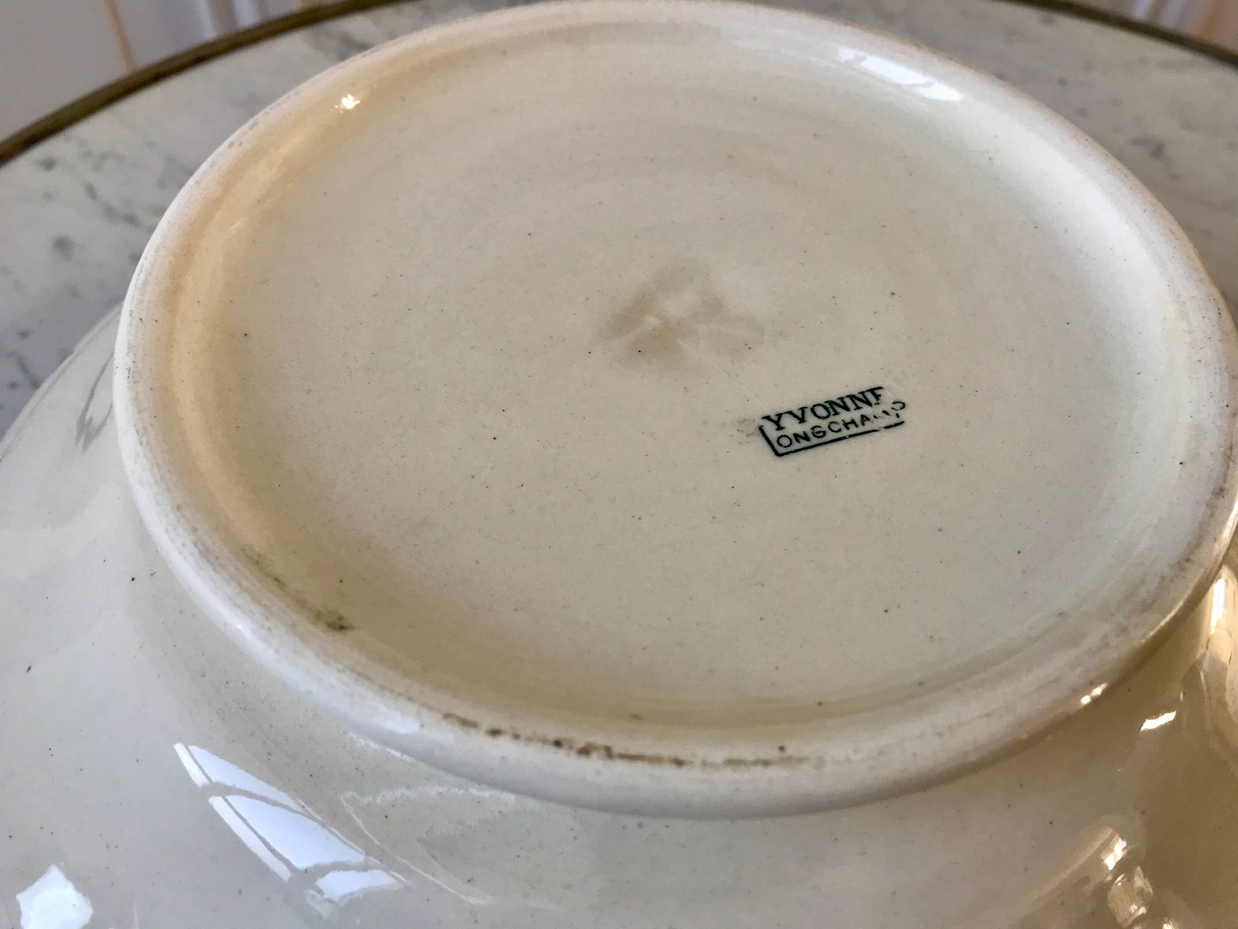 salad bowl Terre de Fer Longchamp model "Simone" late nineteenth