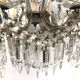 Chandelier with pendeloques tassels and glass pads