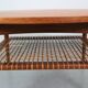 Scandinavian Modern Teak& Rattan Round Coffee Table, 1960's Denmark
