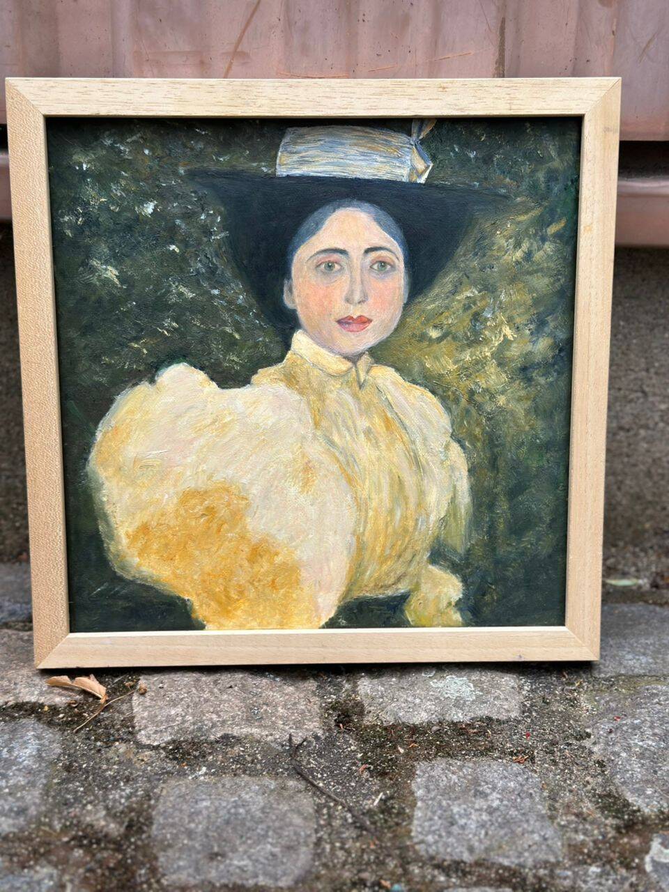 5 tableaux, reproductions peintes à la main hommage à Gustav Klimt