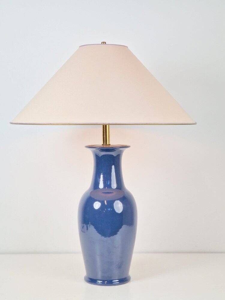 Vintage Jar Table Lamp in Ceramic and Brass, 1970