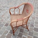 Fauteuil en rotin vintage