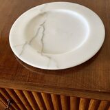 White Carrara marble centerpiece / plate, Up&Up Italy, 1970s