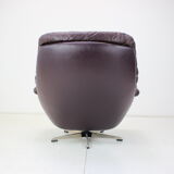 Large scandinavian adjustable leather armchair by peem, 1970s, finland