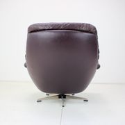 Fauteuil en cuir réglable scandinave par Peem, années 1970, finlande