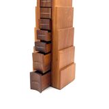 Wooden drawers jewelry box, Italy 1970s