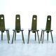 Ensemble de quatre chaises de salle à manger néerlandaises uniques