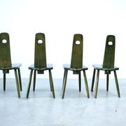 Set of four unique Dutch dining chairs
