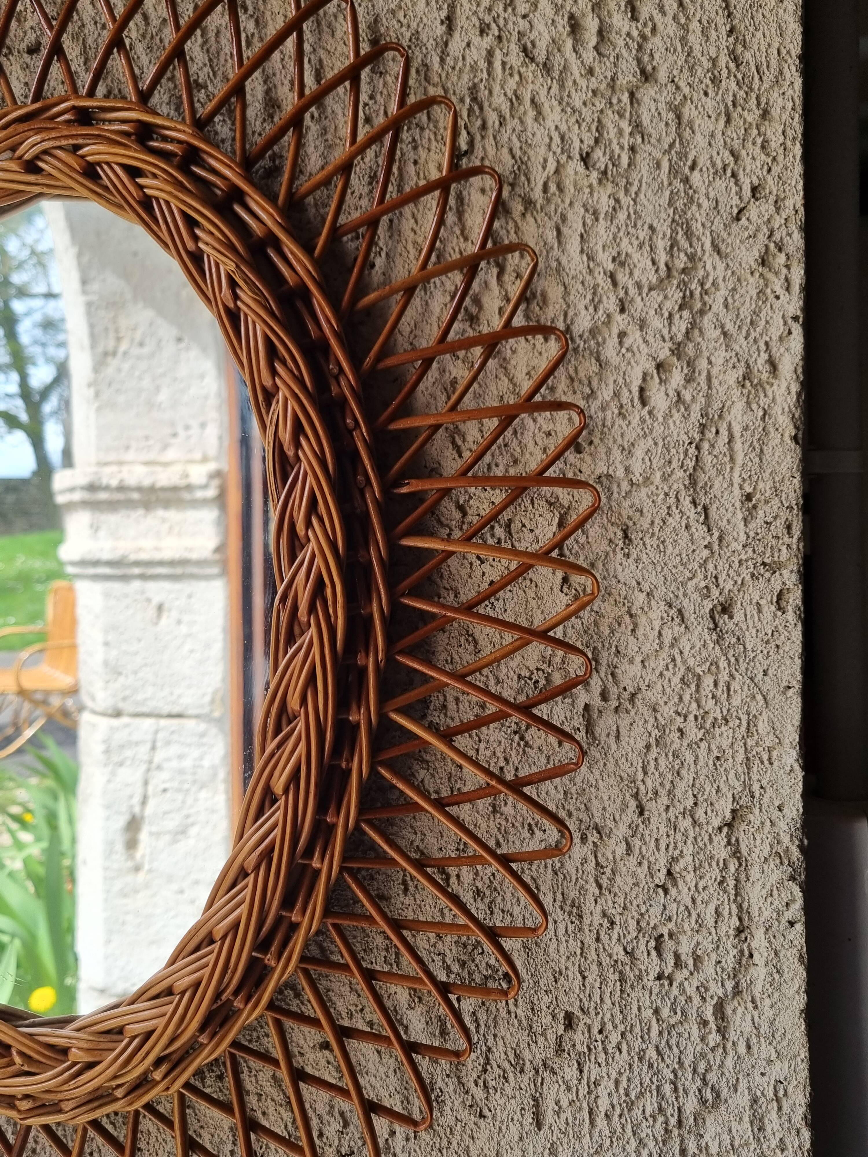 Rattan mirror