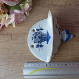 Old earthenware soap holder old Rouen hand-painted décor