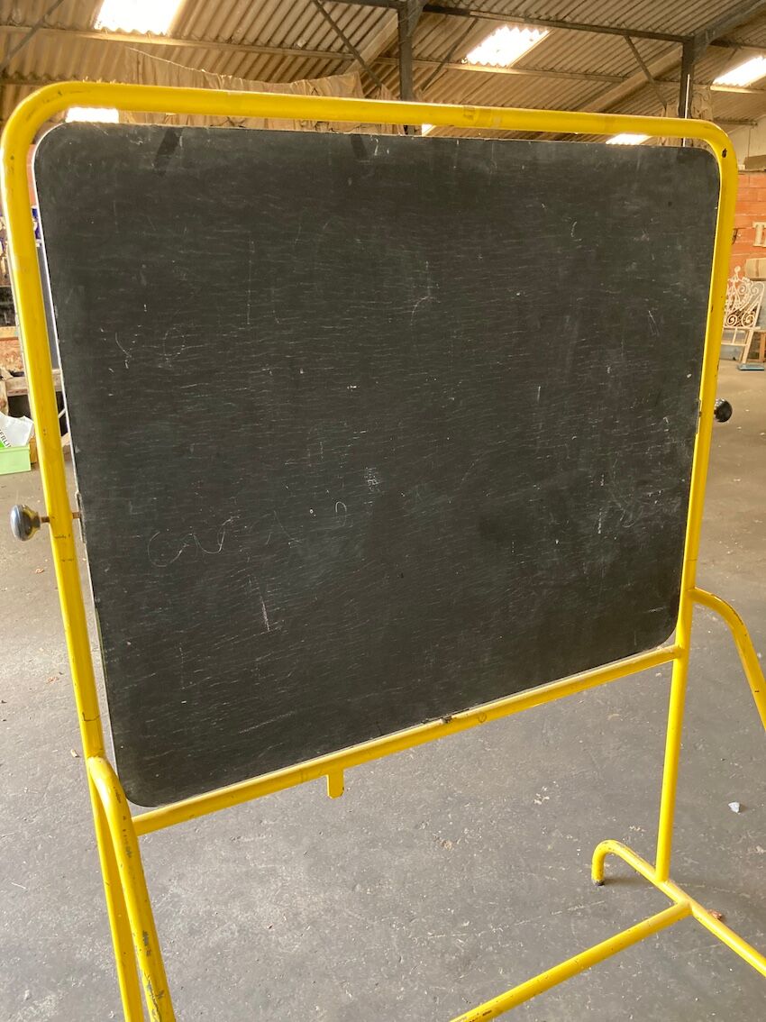 Tableau école pivotant jaune années 70/80