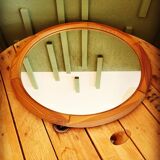 Miroir rond en bois