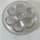 Set of 4 vintage hobnail pressed glass oyster plates