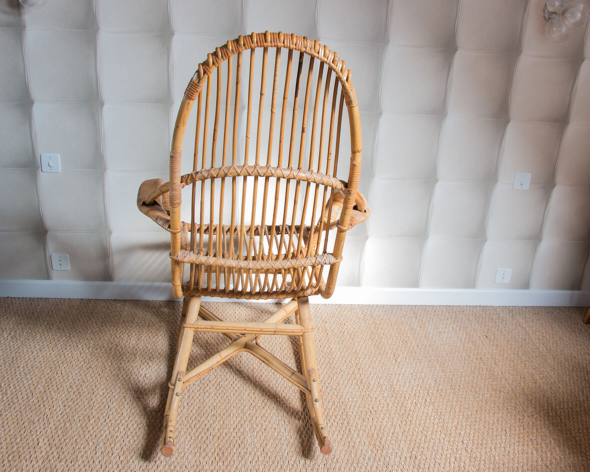 Rocking-chair en rotin