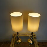 Pair of vintage Scandinavian brass lamps 1960