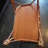 Table d'appoint, chevet en osier et rotin, 1960-1970