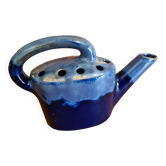Blue flamed stoneware watering can flower stand