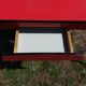 Dining table with red formica extensions
