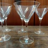 Six Cristal d'Arques martini cocktail glasses
