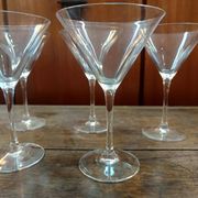Six Cristal d'Arques martini cocktail glasses
