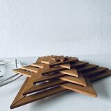 Étoile murale lumineuse en bois