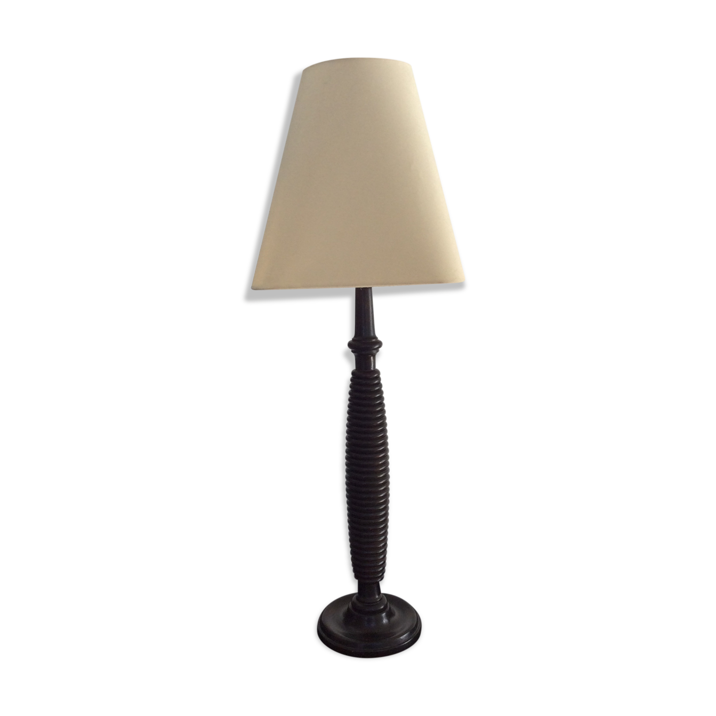 Large vintage lamp 70s wooden
