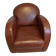 Cognac leather club armchair