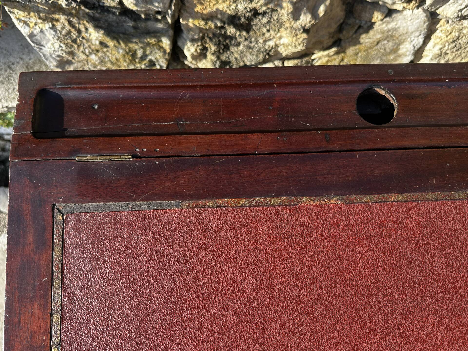 Writing desk or bonheur du jour in mahogany by E. Poteau.