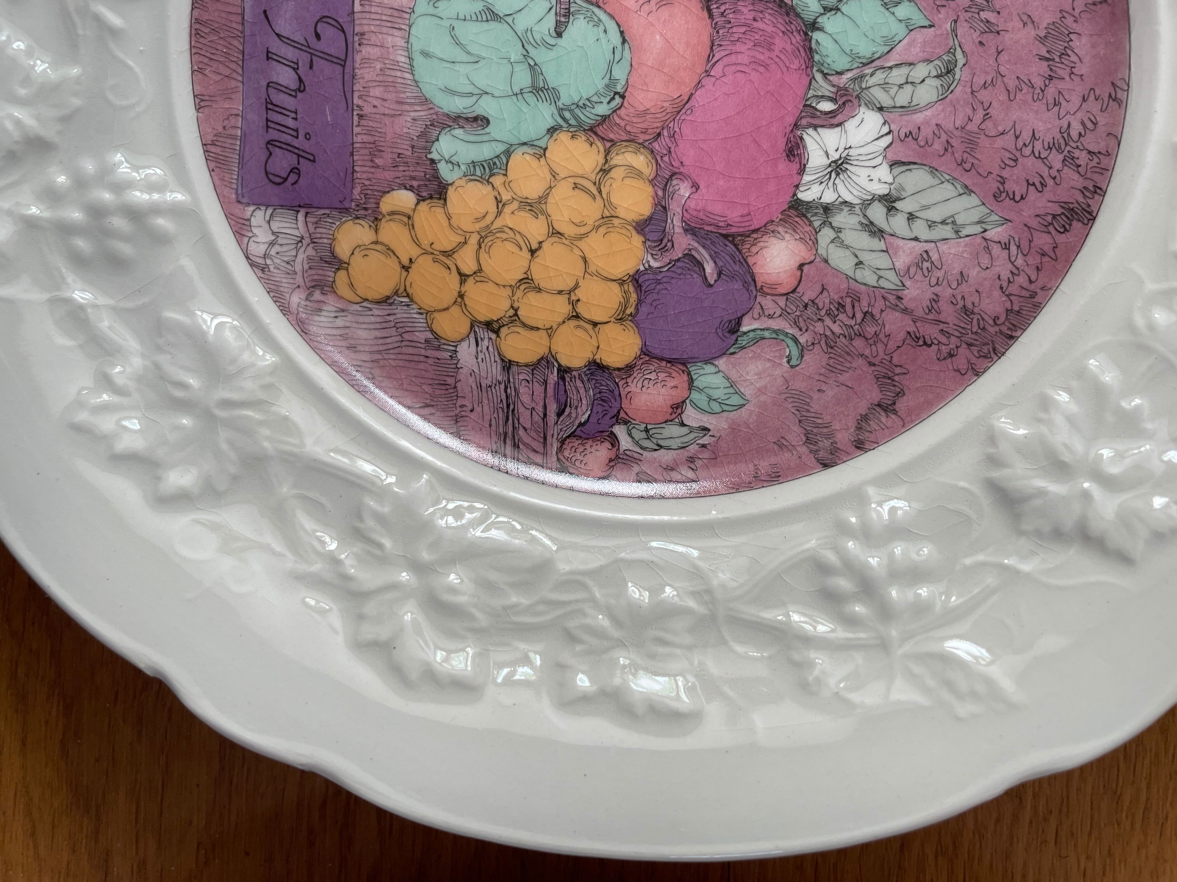 Set of 6 dessert plates Les Délices by Marie-Pierre Boitard - Faïence GIEN