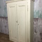 Old wardrobe, aged white patina