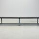 Vintage industrial metal & wood slatted bench, 1950's