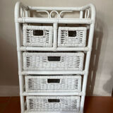 White rattan chest of drawers
